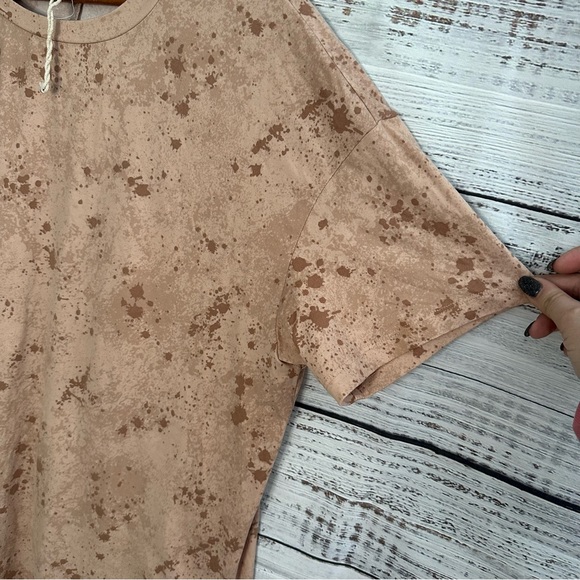 2 Piece Set Oversized Tee Biker Short Splatter Soft Lounge Outfit Gilded Intent - Picture 6 of 12